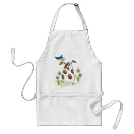鳥お洒落の付いた斑犬 スタンダードエプロン