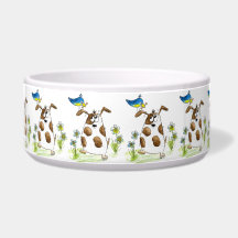 鳥お洒落の付いた斑犬