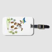 鳥お洒落の付いた斑犬 ラゲッジタグ (正面横)