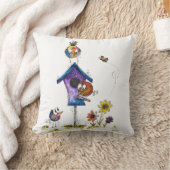 鳥お洒落の棲む家 クッション (ブランケット)