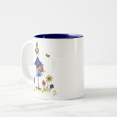 鳥お洒落の棲む家 ツートーンマグカップ (正面左)