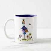 鳥お洒落の棲む家 ツートーンマグカップ (左)