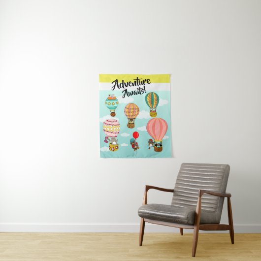 鳥お洒落の熱気球アドベンチャーが待つ タペストリー (インサイチュ)