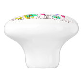 鳥お洒落の花とハートドアノブ セラミックノブ (側面)