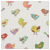 鳥お洒落カラフルの漫画のパターン印刷 ファブリック (見本)