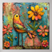 鳥お洒落フローラポスター ポスター (正面)