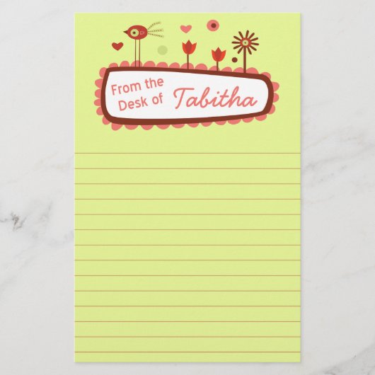 鳥お洒落文房具 便箋 (正面)