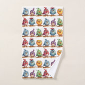 鳥お洒落類 バスタオルセット (ハンドタオル)