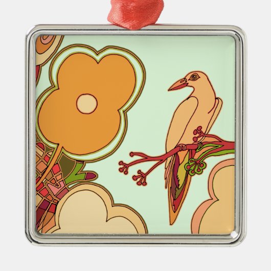 鳥お洒落類 メタルオーナメント (正面)