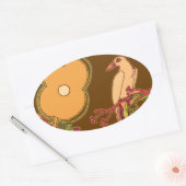 鳥お洒落類 楕円形シール (封筒)