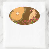 鳥お洒落類 楕円形シール (バッグ)