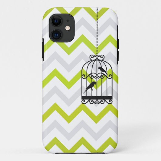 鳥かごのシェブロンのジグザグ形のヴィンテージの緑のiPhone 5 Case-Mate iPhoneケース (裏面)