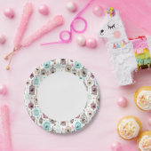 鳥かごの子の背景パターン ペーパープレート (パーティー)