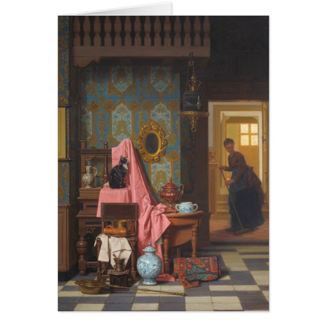 鳥かごを持つ猫 (正面)