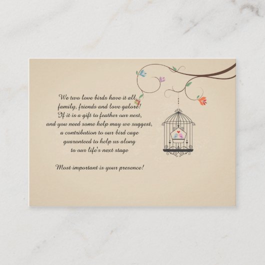 鳥かごカードを願う愛鳥(ビジネスサイズ) アドバイスカード (正面)