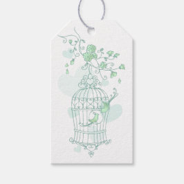 鳥かごグリーン結婚式の引き出物ギフトラベル ギフトタグ
