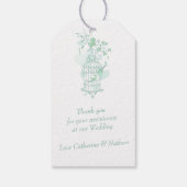 鳥かごグリーン結婚式の引き出物ギフトラベル ギフトタグ (裏面)