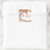 鳥かご素朴のブライダルシャワー優先ラベル スクエアシール (バッグ)