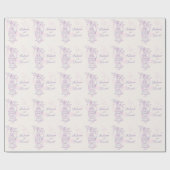 鳥かご紫色のピンク結婚色のカスタム包み ラッピングペーパー (フラット)