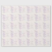 鳥かご紫色のピンク結婚色のカスタム包み ラッピングペーパー (フラット)