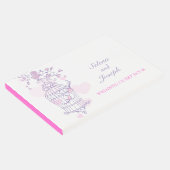 鳥かご紫/ピンク結婚のゲストブック ゲストブック (コーナー)