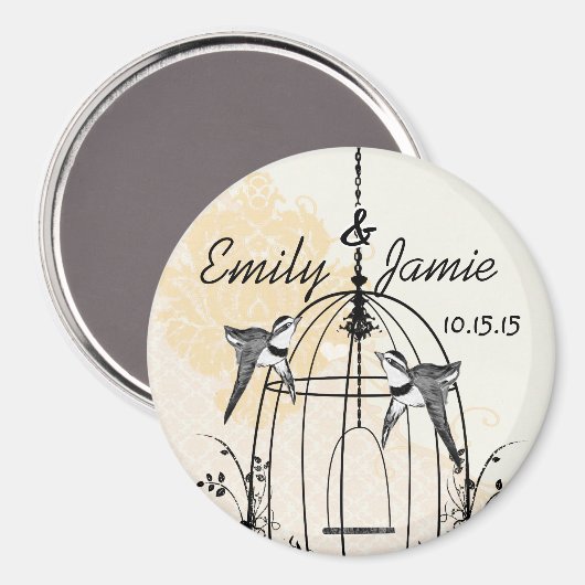 鳥かご結婚式用シールまカスタマイズたは マグネット (正面/裏面)