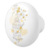 鳥かご2愛鳥のハートの芸術のドアノブ セラミックノブ (右)