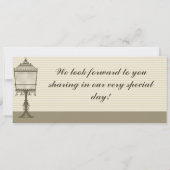 鳥かご/グレー ストライプ 搭乗券 結婚式招待状 招待状 (裏面)