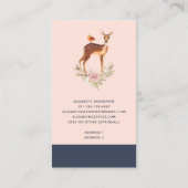 鳥かわいらしとバラの入った茶色の子鹿 名刺 (裏面)