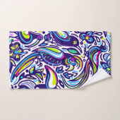 鳥かわいらしの芸術的模様l青と白 バスタオルセット (ハンドタオル)