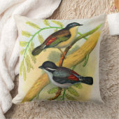 鳥かわいらしプリント クッション (ブランケット)