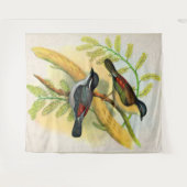 鳥かわいらしプリント タペストリー (正面(横))