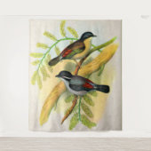 鳥かわいらしプリント タペストリー (正面)