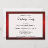 鳥かわいらし赤フィーダー松フォト誕生日 招待状 (裏面)