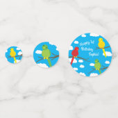 鳥かわいカラフル春キッド誕生日 コンフェッティ (裏面)