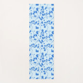 鳥がさくらんぼに咲く青 ヨガマット (正面)