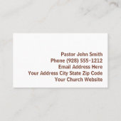 鳥がオレンジ色のサンセットスカイチャーチパスターを渡る 名刺 (裏面)