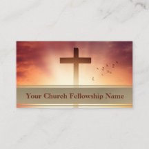 鳥がオレンジ色のサンセットスカイチャーチパスターを渡る