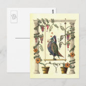 鳥がスイング中 ポストカード (正面/裏面)