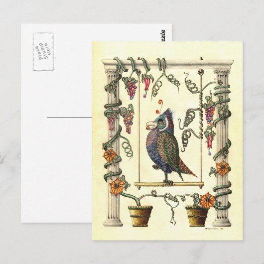 鳥がスイング中 ポストカード (正面/裏面)