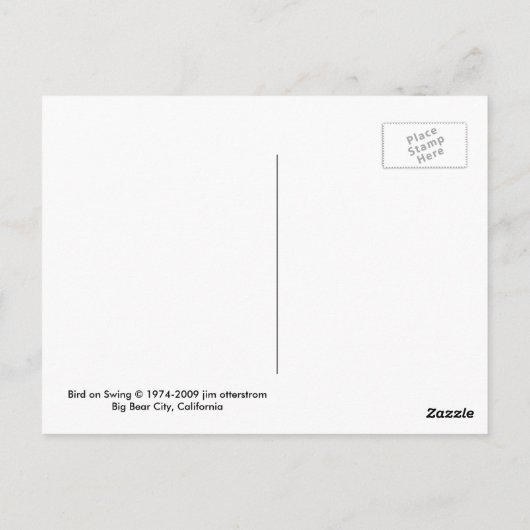鳥がスイング中 ポストカード (裏面)