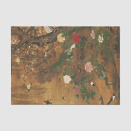 鳥がヤナギの切り離し春の下に集まる 薄葉紙