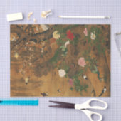 鳥がヤナギの切り離し春の下に集まる 薄葉紙 (クラフト)