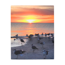 鳥が上陸する メタルプリント