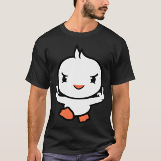 鳥が中指を立てて悪態をつく 面白いイラスト 男の子 Tシャツ