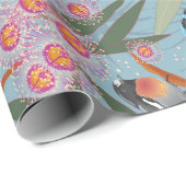 鳥が付いているオーストラリアのユーカリの花 ラッピングペーパー (ロールコーナー)