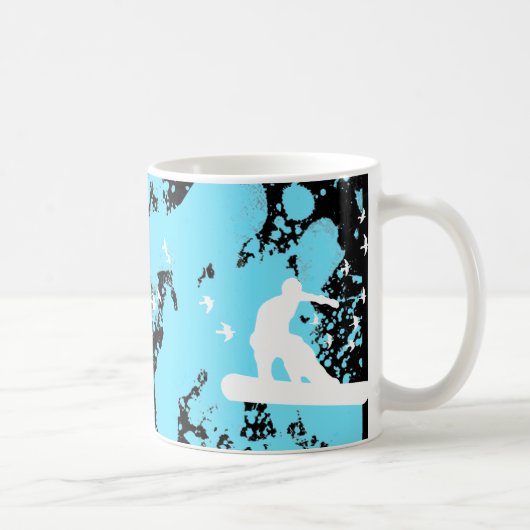 鳥が付いているスノーボード マグカップ (右)