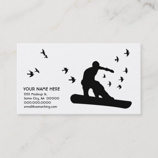 鳥が付いているスノーボード 名刺 (正面)
