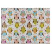 鳥が付いているパターン カッティングボード (正面)