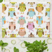 鳥が付いているパターン キッチンタオル (折り畳み)